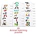 Matching Puzzles 3-in-1, 60PCS Self-Correcting Number Counting Puzzles Alphabet Animal Matching Puzzles Sports Spelling Learning Puzzles for Age 3 4 5 Year Old Preschool Toddler Toys (large box)