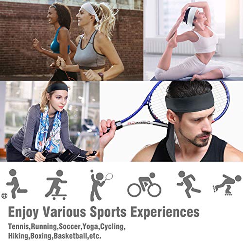 image for E LV Head Tie Sports Headband (3 Pack) - Dry-Fit Sweatband for Running