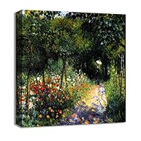 Canvas Wall Art Women in a Garden by Pierre-Auguste Renoir Canvas Prints Home Artwork Decoration for Living Room,Bedroom - 12x12 inches