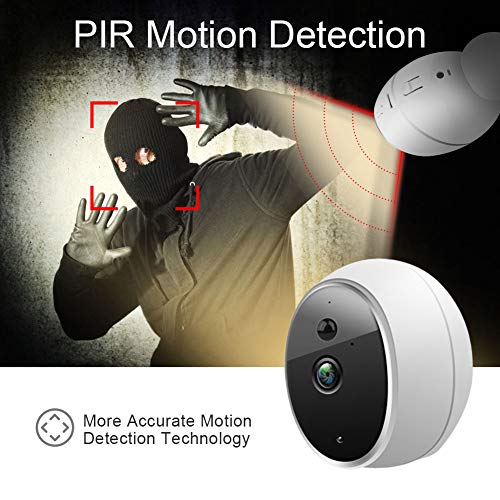WiFi Camera, AKASO HD 100% Wire-Free 720P Rechargeable Surveillance Batteries Powered for Home Security with PIR Motion Detect, Two-Way Audio,Micro SD Card Storage,Night Vision,Phone View (Hawkeye 1) - Thumbnail 2