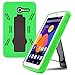Alcatel Pop 7 LTE Case by KIQ (TM) Drop Protection Hybrid Case Silicone Plastic Cover Built-in Kickstand for Alcatel One Touch Pop 7 LTE 9015W - Black/Green