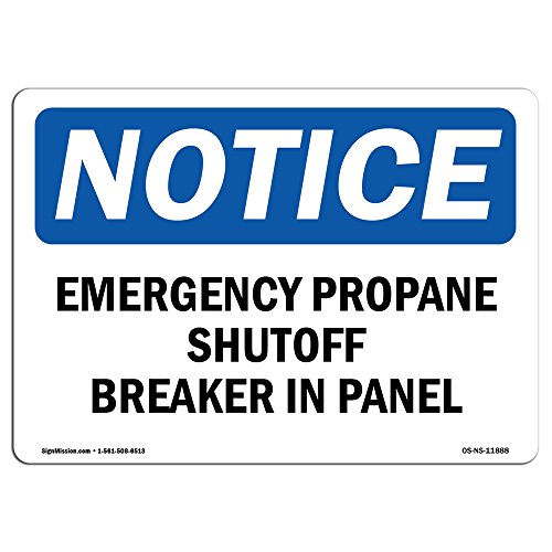 OSHA Notice Sign - Emergency Propane Shutoff Breaker in Panel | Aluminum Sign |…
