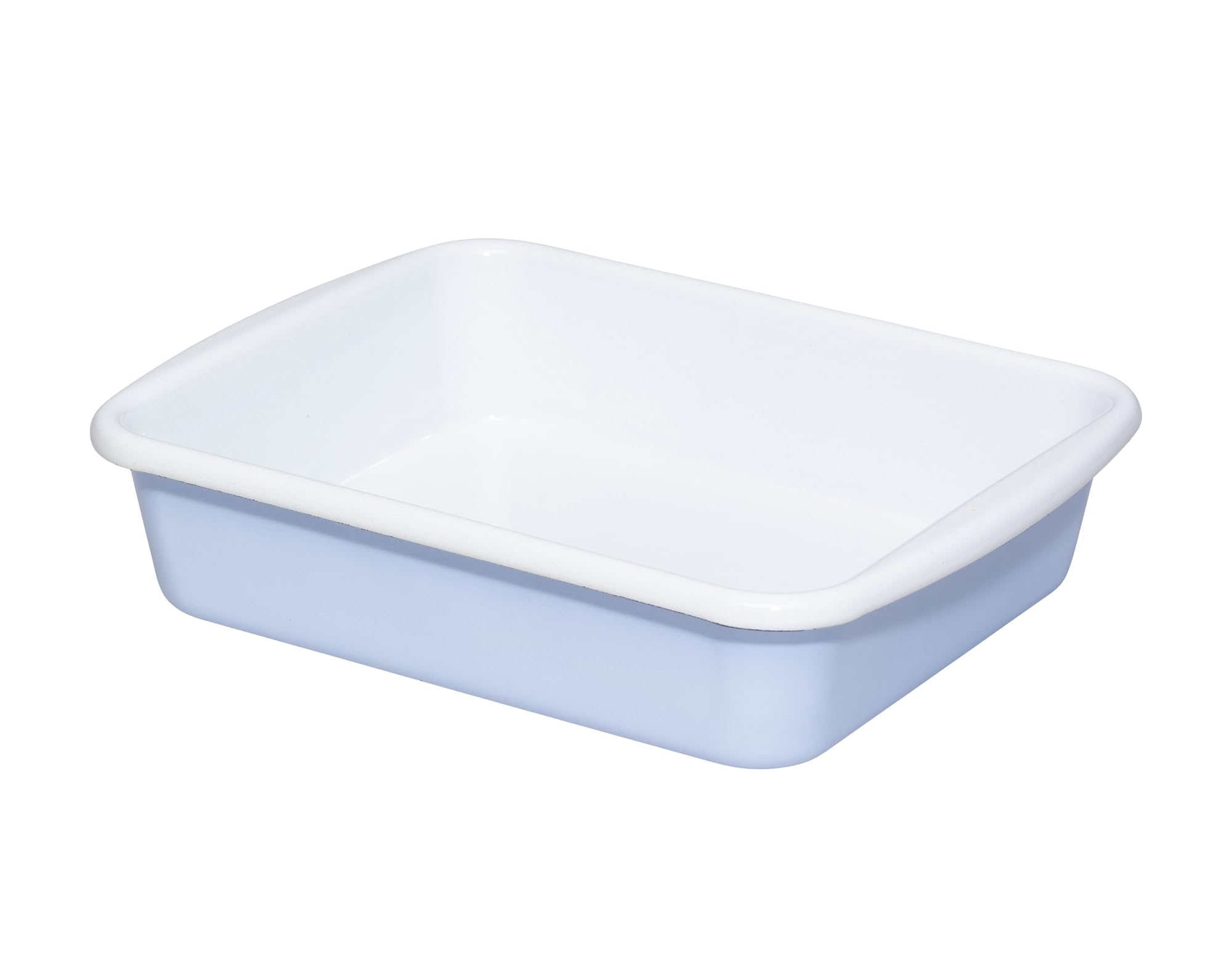 Riess, 0397-127, Mini Oven Tin 24.8 x 20 x 5.5 cm, Enamel, Classic Edition Natural Blue Light, 0.765 kg, 1.6 Litres, 24.8 x 20 x 5.5 cm