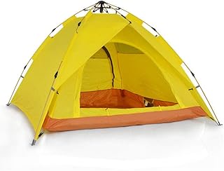 Zelten Family Camp Zelt Freien Außenzelt 2-3 Personen Double-Layer-Regenfest Family Camping Automatische Aluminium Pole Zelt 2 Farben Leichtes Camping (Color : Yellow, Size : One Size)