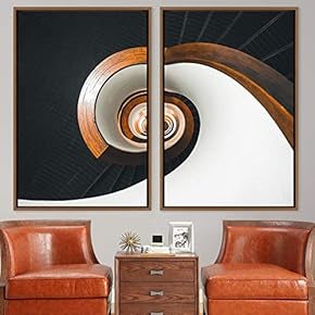 signwin 2 Piece Framed Canvas Wall Art Stairs...