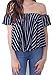 HAPEE Women's Off Shoulder Stripe Casual Blouse Shirt Tops