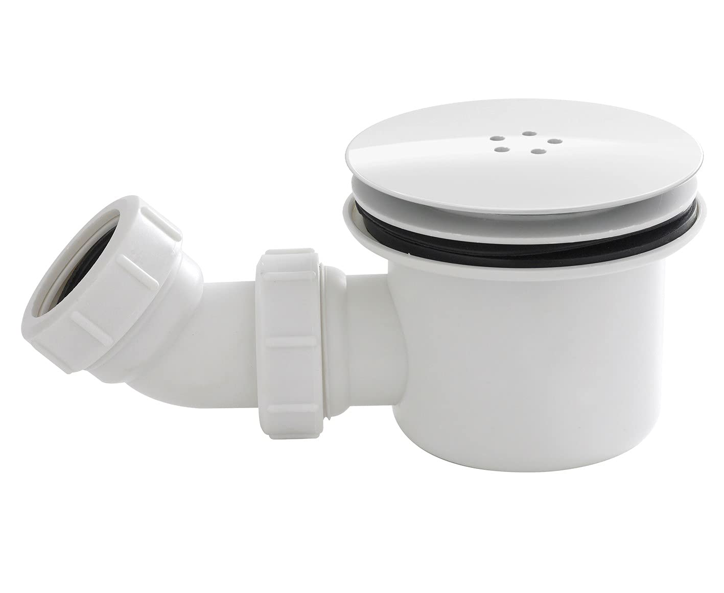 nuie STW004 Modern Bathroom White Fast Flow Shower Waste Cover, 115mm, Chrome