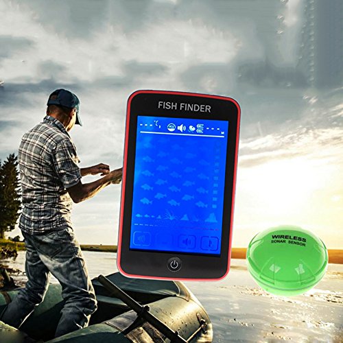 Zero Fish Finder Alarm Wireless Sonar Sensor And Handheld LCD Display Monitor Touch Screen Design Sonar Probe TF-9043