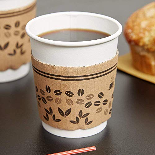 Netko White 8 Oz Paper Cups - Disposable Coffee Cups | Beverage Drinking Paper Glass for Water, Juice, Tea 50Pack