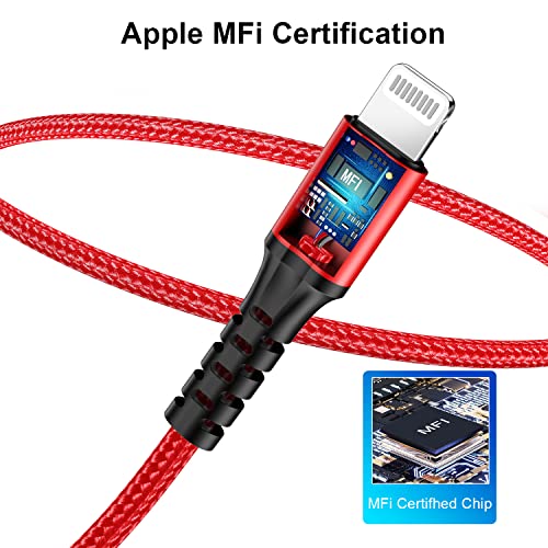 iPhone Charger Cable 3 Pack 6Ft, [ Apple MFi Certified ] Lightning