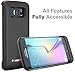 PowerBear Samsung Galaxy S6 Edge Battery Case [3500 mAh] External Battery Charger for The Galaxy S6 Edge (Up to 1.35X Extra Battery) - Black [24 Month Warranty]