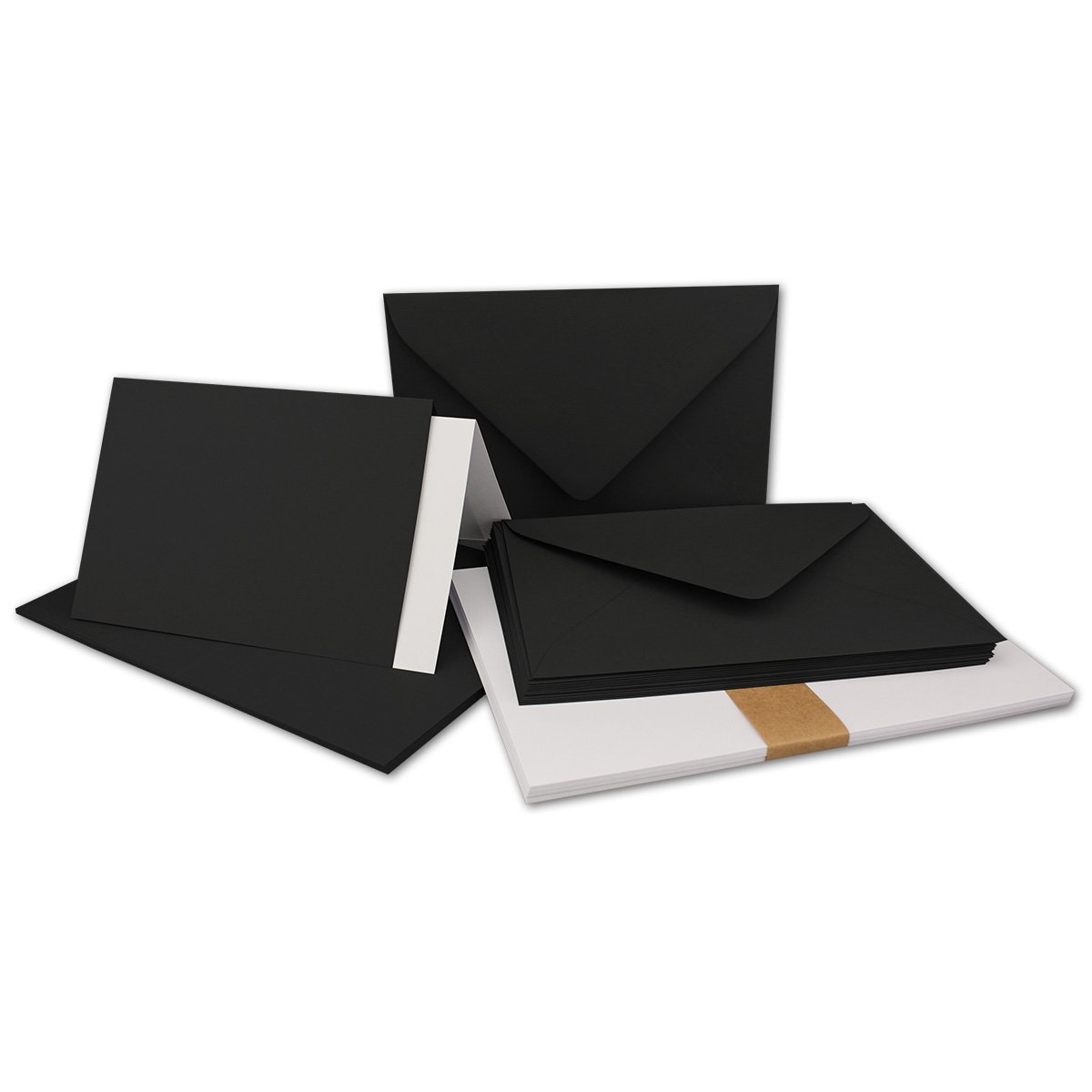 FarbenFroh by GUSTAV NEUSER 10x folding card set DIN A6/C6 with envelopes in black - including insert - 14.8 x 10.5 cm - Premium quality - FarbenFroh