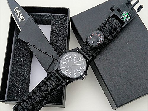 Paracord Survival Watch with FREE credit card knife by Camp Luna Lover