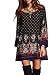 Oyanus Womens Bohemian Ethnic Style Tribal Print Bell Sleeve Loose Causal Dress