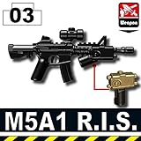 M5A1 R.I.S. Assault Rifle 3 Pack in Black - Custom Minifigure Piece
