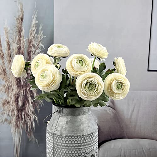 Artificial Ranunculus Flowers with Real Touch Stem, Silk Ranunculus