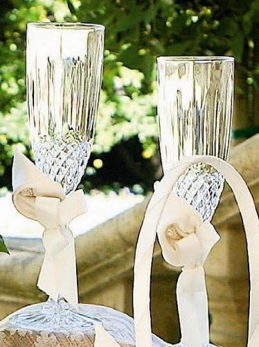 Ivy Lane Design Calla Lily Wedding Collection, Crystal Toasting Flutes, Ivory