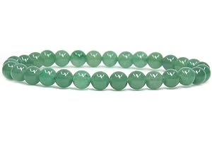 ANGELSTONES Handmade Gem Semi Precious Gemstone 6mm Round Beads Stretch Bracelet 7" Unisex