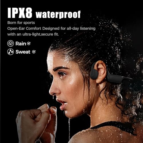 Bone Conduction Headphones, Swimming Headphones,Open Ear Sport Earphones, Wireless Bluetooth 5.4 built-in MP3 Player 32G Memory, IPX8 Waterproof Earphones for Swimming, Running,Cycling,Hiking