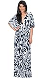 Koh Koh Women's Kimono Sleeve Retro Long Graphic Print Maxi Dress