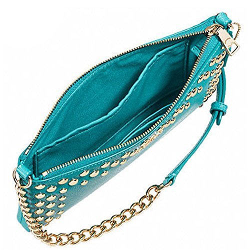 Cross Grain Leather Quinn Crossbody F53140 Cadet Blue COACH Studded