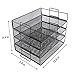 4 Tier Letter Tray With Pen Holder Stackable Office Paper Organizer for Desktop Document File Black Color