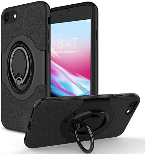 iPhone 8 Case, Vafru iPhone 7 Case with Ring Holder Kickstand Ring Stand Grip With Metal Patch Shock Absorbing Bumper soft TPU inner Hard PC Back Cover for iPhone 8/7
