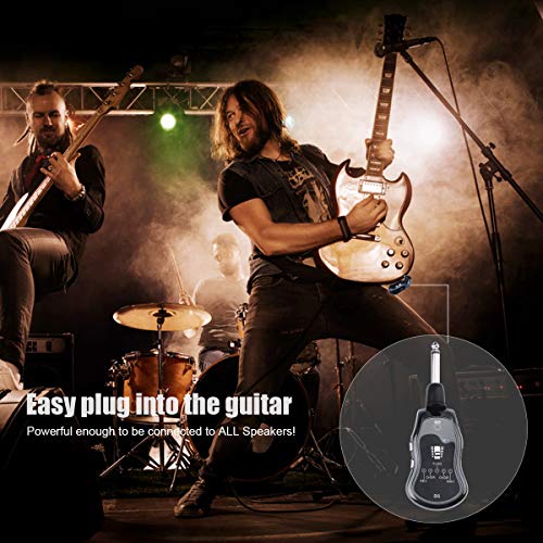 Guitar Headphone Amp - Kithouse Electric Bass Guitar Amplifier Headphones Rechargeable - Mini Portable Travel Pocket Guitar Amp With REV/CHOR/FLAG/OVDR/WAH 5 Guitar Effects, B6