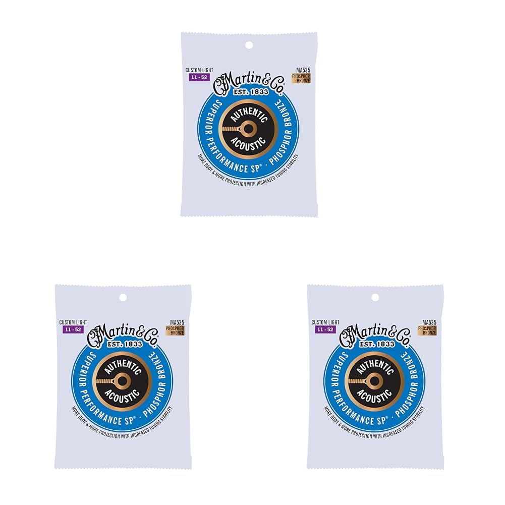 Martin MA535 Authentic Acoustic - SP - Phosphor Bronze CustomLight (11-52) (Pack of 3)