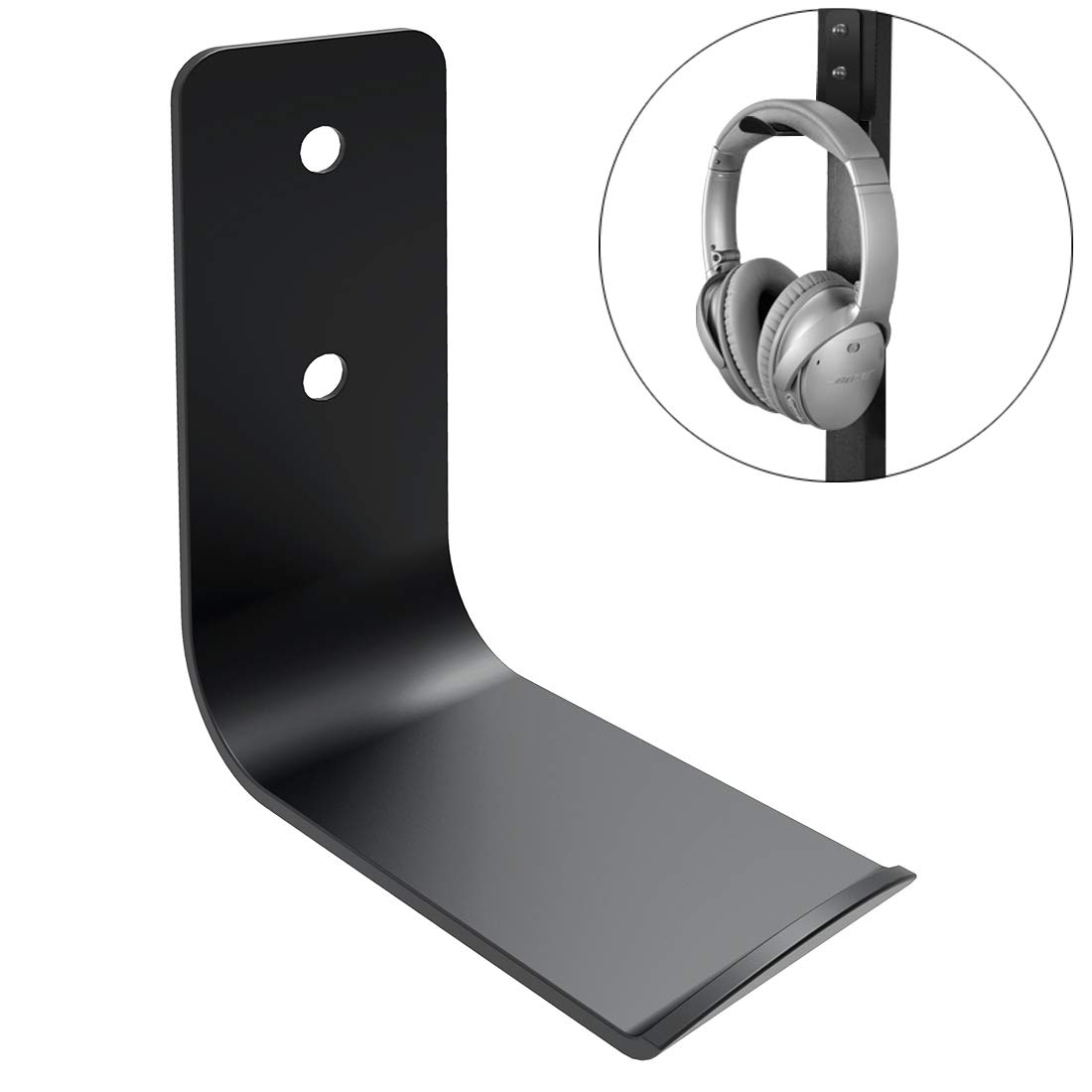Geekria Headphone Wall Mount/Headset Holder/Gaming Headset Hook/Headset Hook Under Desk/Earphone Stand Compatible with SteelSeries, Logitech, Sennheiser (Black)