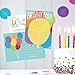 25 Balloon Rainbow Party Invitations for Kids, Teens, Adults, Boys & Girls, Blank Children Happy 1st Birthday Invitation Cards, Unique Baby First Bday Invites, Toddler 1 2 3 Year Old Invites Fill In