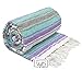Open Road Goods Multi Color Mexican Falsa Blanket - Handwoven in Mexico - Great for The Beach, Picnics, Yoga, or a Throw! (Mint/Purple)