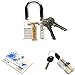 3-Pack Practice Lock Set, HGX LOCKS Transparent Crystal Keyed Padlock, Training Lock Tools for Locksmith,