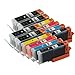2inkjet© Set of 12 PACK PGI-250XL & CLI-251XL Compatible Ink Cartridge for Canon PIXMA iP7220, iP8720, iX6820, MG5420, MG5422, MG5520, MG5522, MG5620, MG6320, MG6420, MG7120, MG7520, MX722, MX922