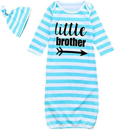 Mellons Newborn Baby Boys Girls Pajamas Letter Printed Stripe Long Sleeve Sleepers With Hat