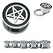 Pentgram Star Ear Plug Tunnels Piercing 316L Stainless Steel Expander for Ear Body Piercing (Gauge=0g(8mm))