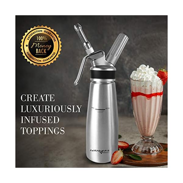 Professional Canister Whipped Cream Dispenser ZeroLeak, Easyto Use