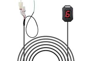 NORXI Motorcycle Gear Indicator for Honda Hornet CBR600F F3 F4 F4i RR CB600F CBF500 VFR800 Fi 900RR 919RR 929RR 954RR Shadow 750 Gear Display 1-6 File(Red with Holder)