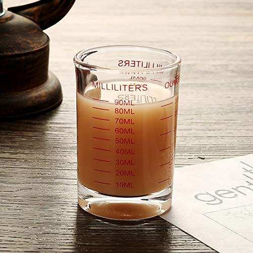 Measuring Cup Shot Glass 3 Ounce/90ML Liquid Heavy Glass (1) - //coolthings.us