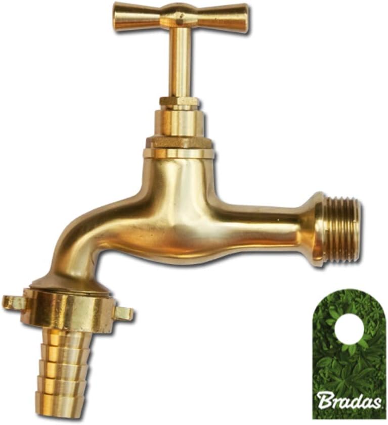 Bradas GKK011213 Messing Wasserhahn 1/2 Zoll Außenhahn Gartenhahn, Gelb, 10x10x10 cm: Amazon.de ...