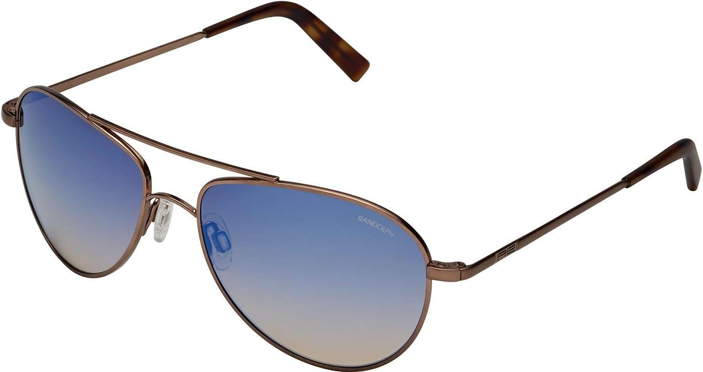 Randolph Hawk Sunglasses 22K Chocolate Gold E.P. Satin/Skull/Skyforce Air Northern Lights 57mm