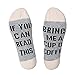 IF YOU CAN READ THIS Funny Saying Knitting Word Combed Cotton Crew Wine Coffee Beer Pizza Socks for Men Women
