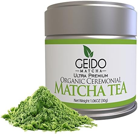 Geido Matcha Green Tea Powder - Premium, Organic, Best Taste - Packed with Antioxidants To Help Boost Alertness, Energy and Mental Focus - Healthy Detox and Weight Loss