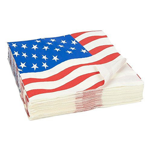 image for Juvale American Flag Party Supplies – Serves 24 – Includes Plates,