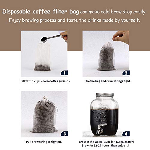 Cold Brew Coffee Filters Single Use Filter Sock Packs 60 Count