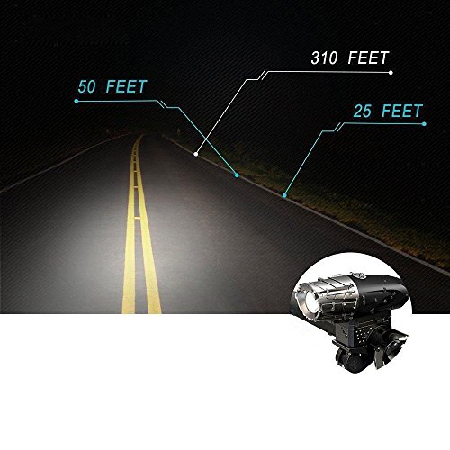 yyan Bicycle Headlight Tail Light Set Bright LED Bike Front Rear USB Rechargeable