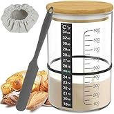 BRIRILINE Pro Sourdough Bread Starter Kit - 34 oz sourdough jar with 5 unique features for the perfect sour dough bread & sourdough starter kit - baking supplies (34oz-1pack)