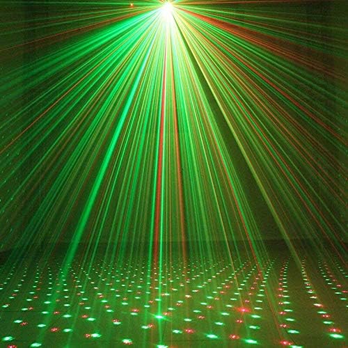 Superdream Mini LED DJ Disc Red & Green stage lighting Light Projector Spotlight Sound/ Music Active for Disco DJ Party-Black