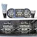 Vintage Dude 40th Birthday Party Supplies Pack for 16 Guests | Straws, 16 Dessert Plates, 16 Luncheon Napkins, 16 Cups, and 1 Tablecover |Fantastic 40th Birthday Party Decorations for Men or Women