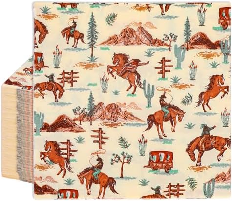 FYSUIMU 50Pcs Vintage Western Cowboy Paper Napkins Wild West Rodeo ...